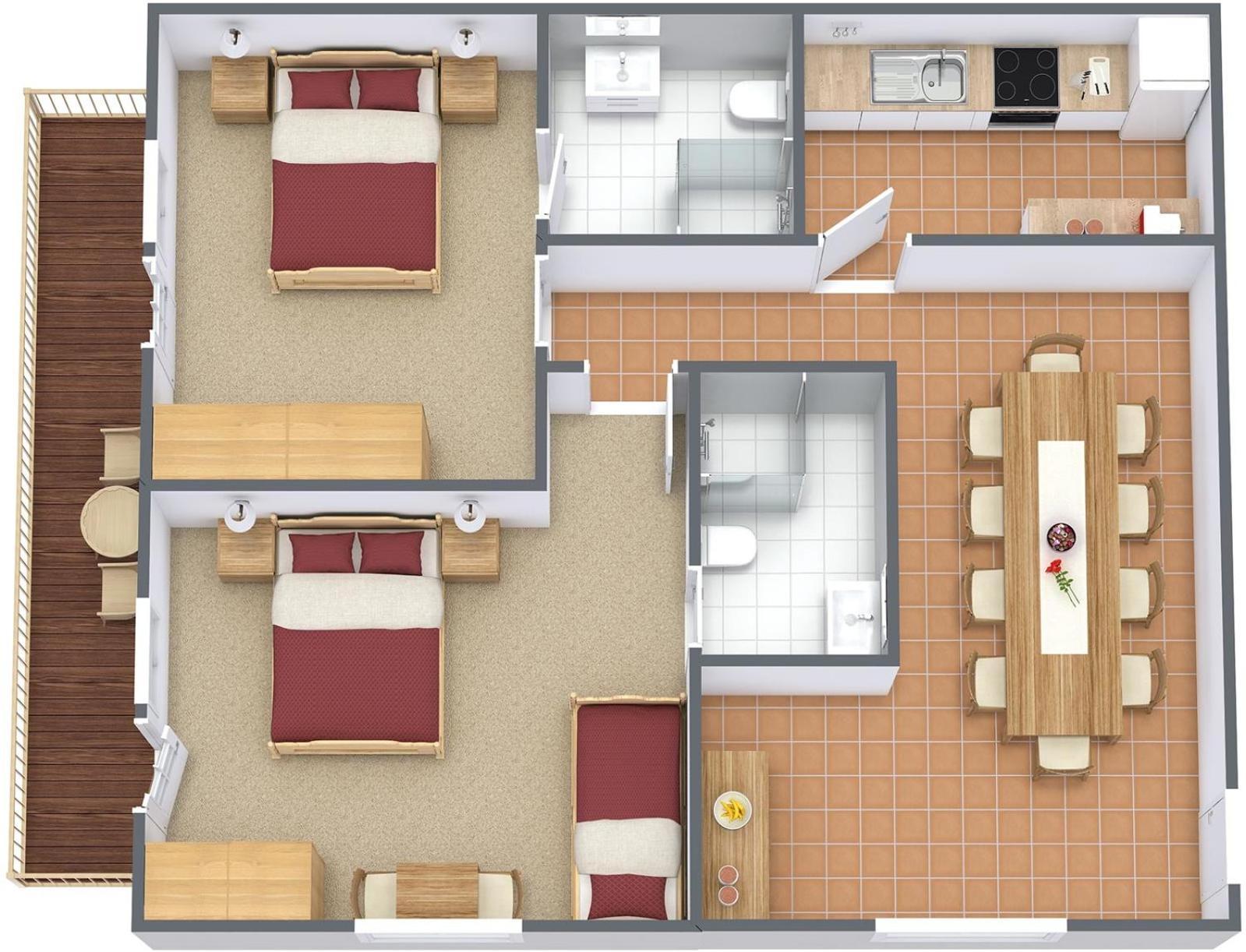 Appartement 2 Chambres avec Balcon